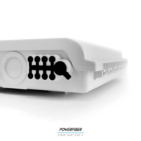 POWERFIBER FIBER-NAP-2X8-2 CAJA EXTERIOR FTTH 2X8 CON SPLITTER 1X8 CONECTOR SC/APC + 8 ADAPTADORES - Imagen 2