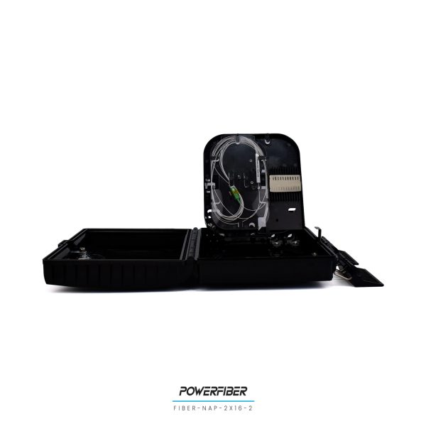 POWERFIBER FIBER-NAP-2X16-2 CAJA EXTERIOR FTTH 2X16 CON SPLITTER 1X8 CONECTOR SC/APC + 16 ADAPTADORES - Imagen 4