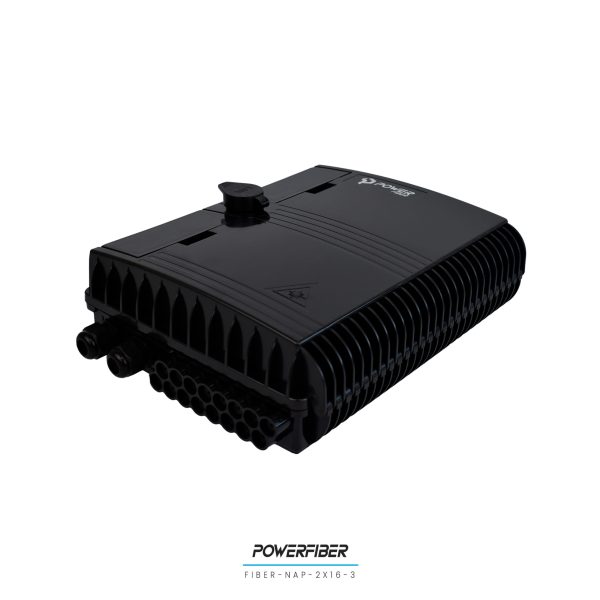 POWERFIBER FIBER-NAP-2X16-3 CAJA EXTERIOR FTTH 2X16 CON SPLITTER 1X16 CONECTOR SC/APC + 16 ADAPTADORES - Imagen 2