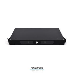 POWERFIBER FIBER-ODF-24-2 DISTRIBUIDOR DE FIBRA OPTICA 24 PUERTOS CON ADAPTADOR SC/APC CON PIGTAILS CON PROTECCION FRONTAL