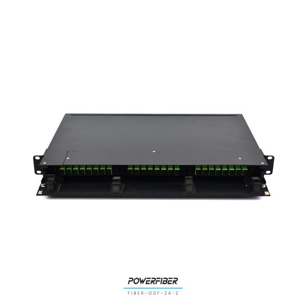 POWERFIBER FIBER-ODF-24-2 DISTRIBUIDOR DE FIBRA OPTICA 24 PUERTOS CON ADAPTADOR SC/APC CON PIGTAILS CON PROTECCION FRONTAL - Imagen 3