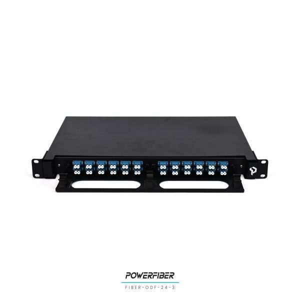 POWERFIBER FIBER-ODF-24-3 DISTRIBUIDOR DE FIBRA OPTICA 24 PUERTOS CON ADAPTADOR LC/PC CON PIGTAILS
