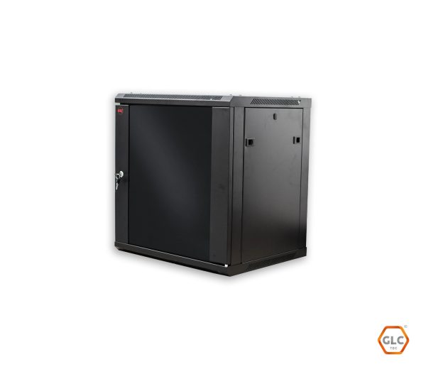 GLC-MURAL-12U500 MURAL SOHO 12U - 500 MM - 19" PTA. CRIST./4SOPORTES DESARMADO