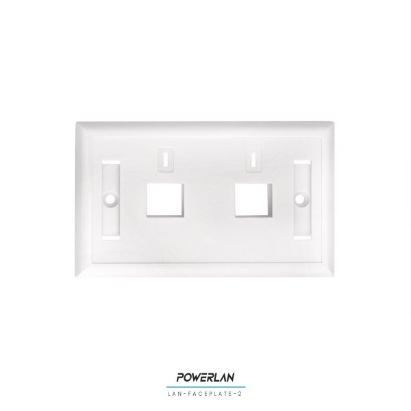 POWERLAN - LAN-FACEPLATE-2 TAPA BASTIDOR 2 PUERTOS CAT5E/CAT6 RJ45
