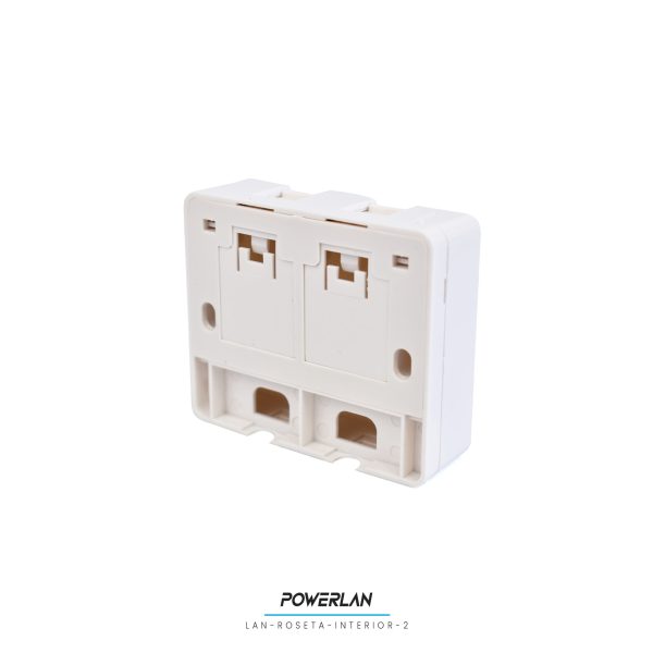 POWERFIBER LAN-ROSETA-INTERIOR-2 ROSETA INTERIOR LAN 2 PUERTOS CAT5E/CAT6 RJ45 - Imagen 3