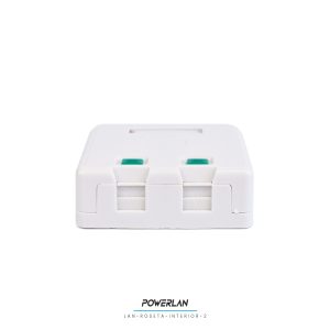 POWERFIBER LAN-ROSETA-INTERIOR-2 ROSETA INTERIOR LAN 2 PUERTOS CAT5E/CAT6 RJ45