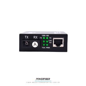 POWERFIBER FIBER-MEDIA-CONV-SC-1310-20 MEDIA CONVERTER MONOMODO 10/100 1310nm 20KM CONECTOR SC