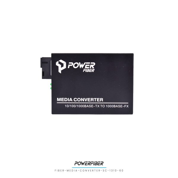 POWERFIBER FIBER-MEDIA-CONV-SC-1310-60 MEDIA CONVERTER MONOMODO 10/100/1000 1310nm 60KM CONECTOR SC