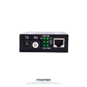 POWERFIBER FIBER-MEDIA-CONV-SC-1550-20 MEDIA CONVERTER MONOMODO 10/100 1550nm 20KM CONECTOR SC